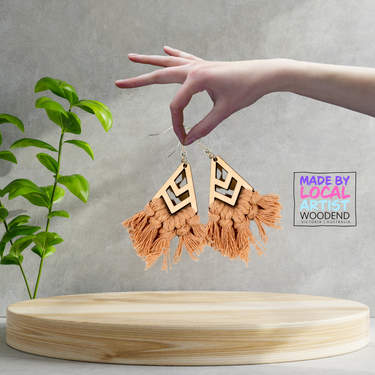 Macramé Earrings - Diamond - Unicorn Fart Productions